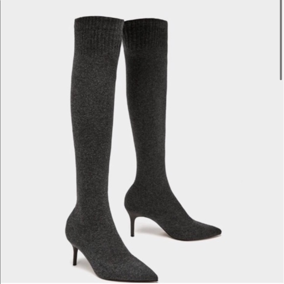 Zara Shoes Zara Over The Knee Sock Boots Poshmark